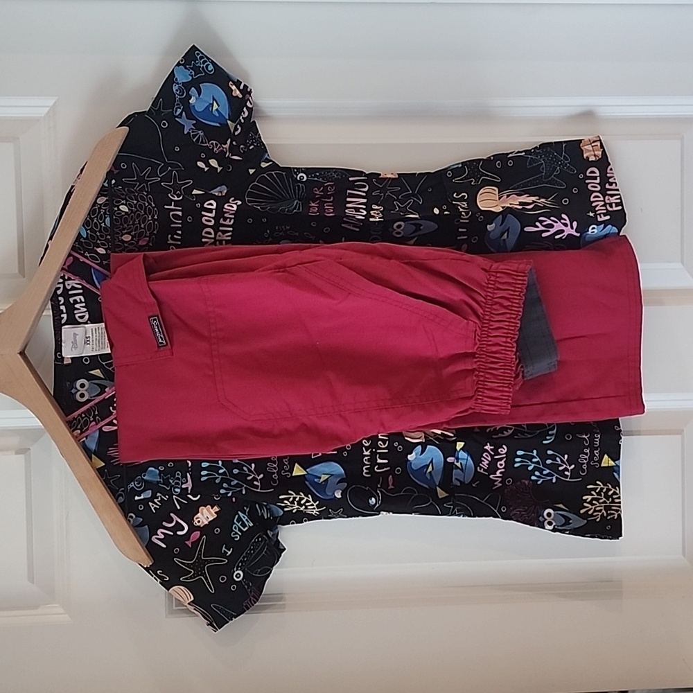 Scrub Set, Disney/Sanibel Combo - Pink/Blue/Black